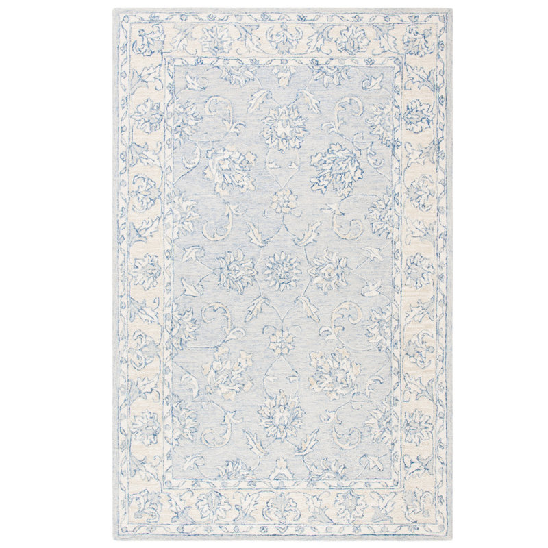 Schmier Hand Tufted Wool And Cotton With Latex Oriental Rug, Rectangle 9' x 12'