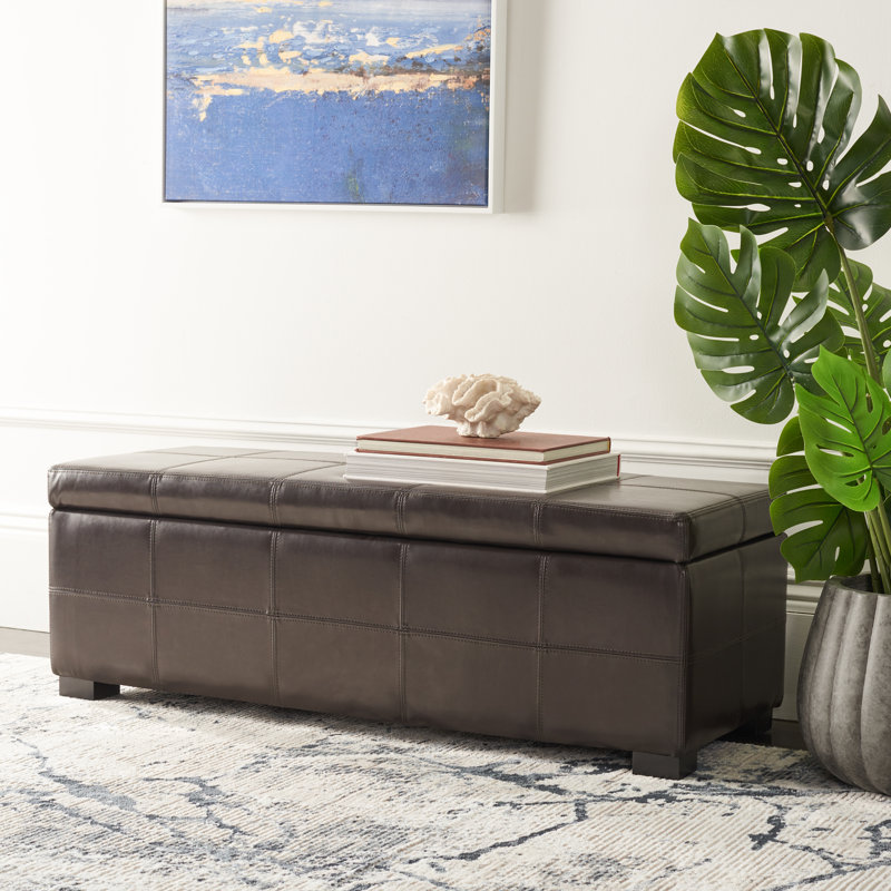 Banc de rangement rembourré Maiden, Brun