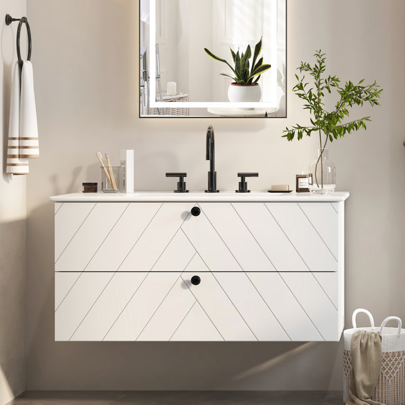 Meuble-lavabo simple 36 po avec comptoir en céramique, 36"