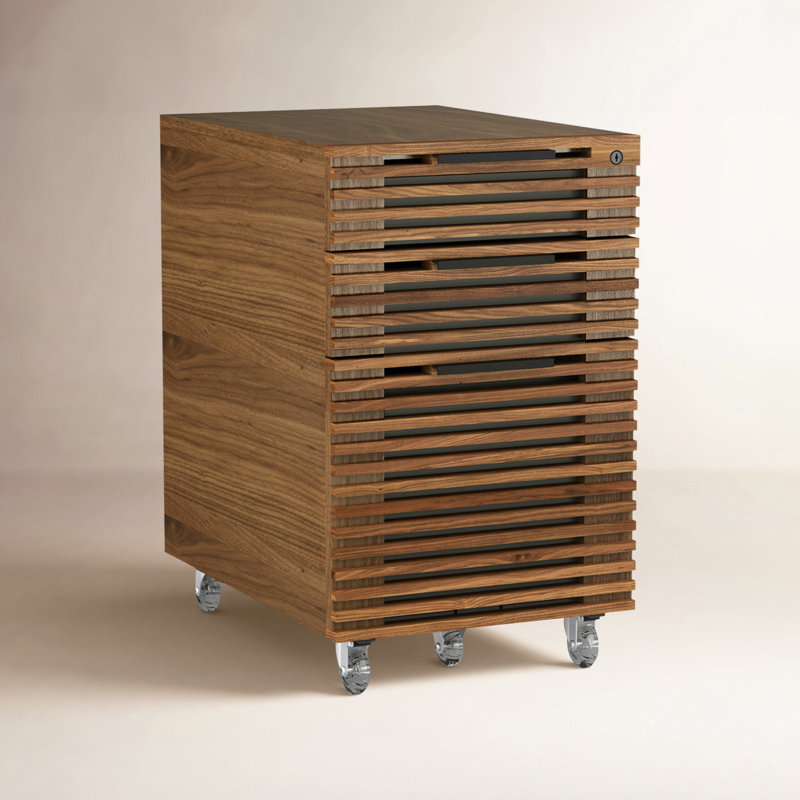 Corridor 15.5'' Wide 3 -Drawer Mobile File Cabinet, Natural Walnut