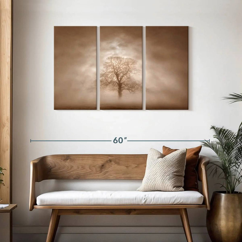 Harnek Tree In Moody Light In Sepia, 28" H x 45" W