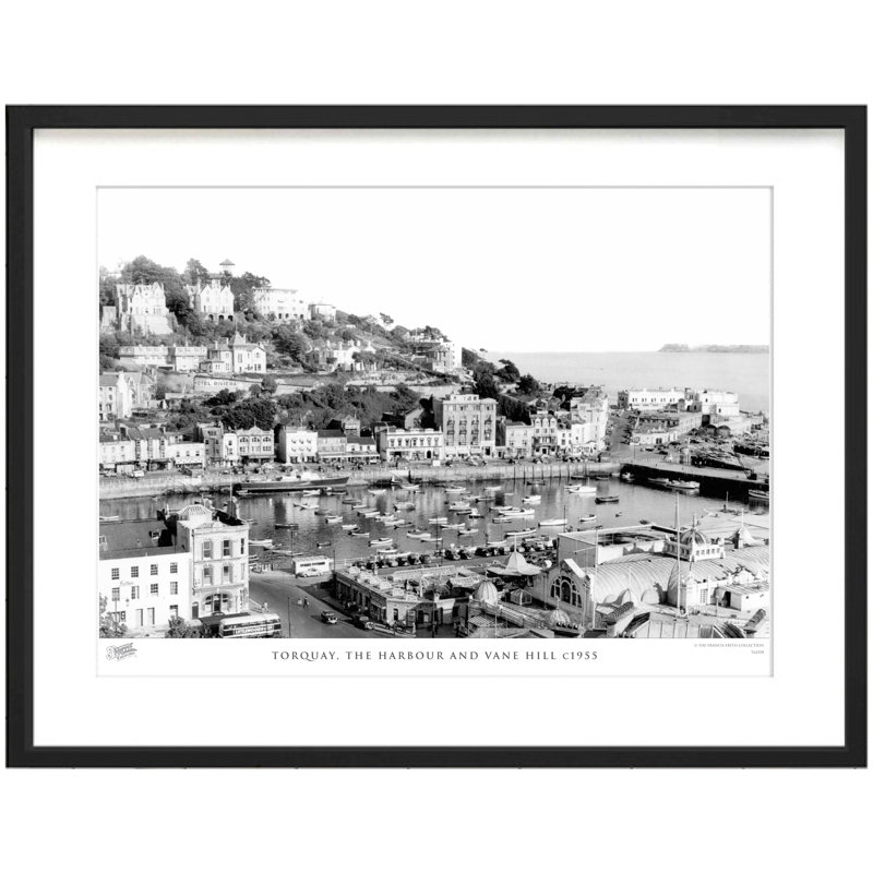 Torquay, The Harbour And Vane Hill C1955 by Francis Frith - Single Picture Frame Print, 45cm H x 60cm W x 2.3cm D
