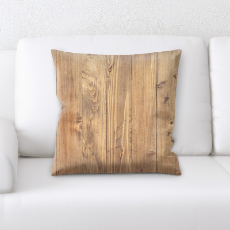 Coussin décoratif textures en bois Malchow