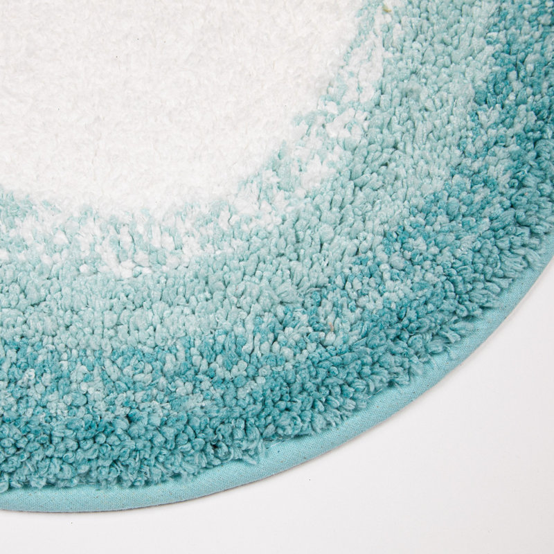 Microfiber Non-Slip Bath Rug, Light Blue, 17" W x 24" L