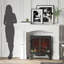 Cheminée moderne blanche, largeur intérieure de 74 cm, design décoratif, étagère de présentation de 115 cm de large, facile à nettoyer, escamotable, ornement intérieur blanc électrique, facile à nettoyer, à balayer et à incliner.