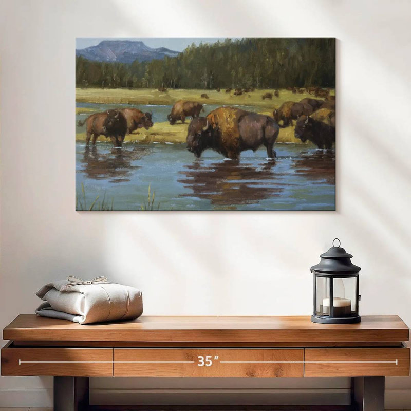 Buffalo Crossing, 16" H x 24" W