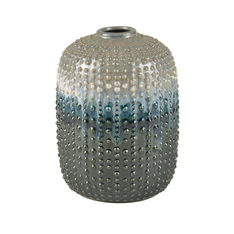 Jaffe Vase - Large Green Reactive, 9.75" H x 7.25" W x 7.25" D