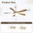 Damecia 52'' Modern Ceiling Fan with LED Light and Remote Control-123098397