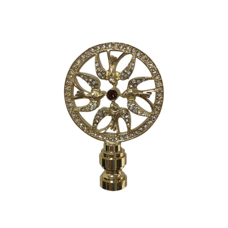Faîteau lampe filigree oiseau, Laiton poli