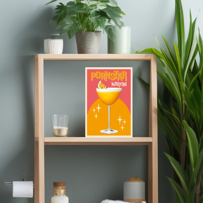 «Vibrant Star» Martini, art mural contemporain, H 18 po x l 12 po