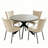 Bourke Round Modern Kitchen Dining Table Set with Dining Chairs-119048006-130458405