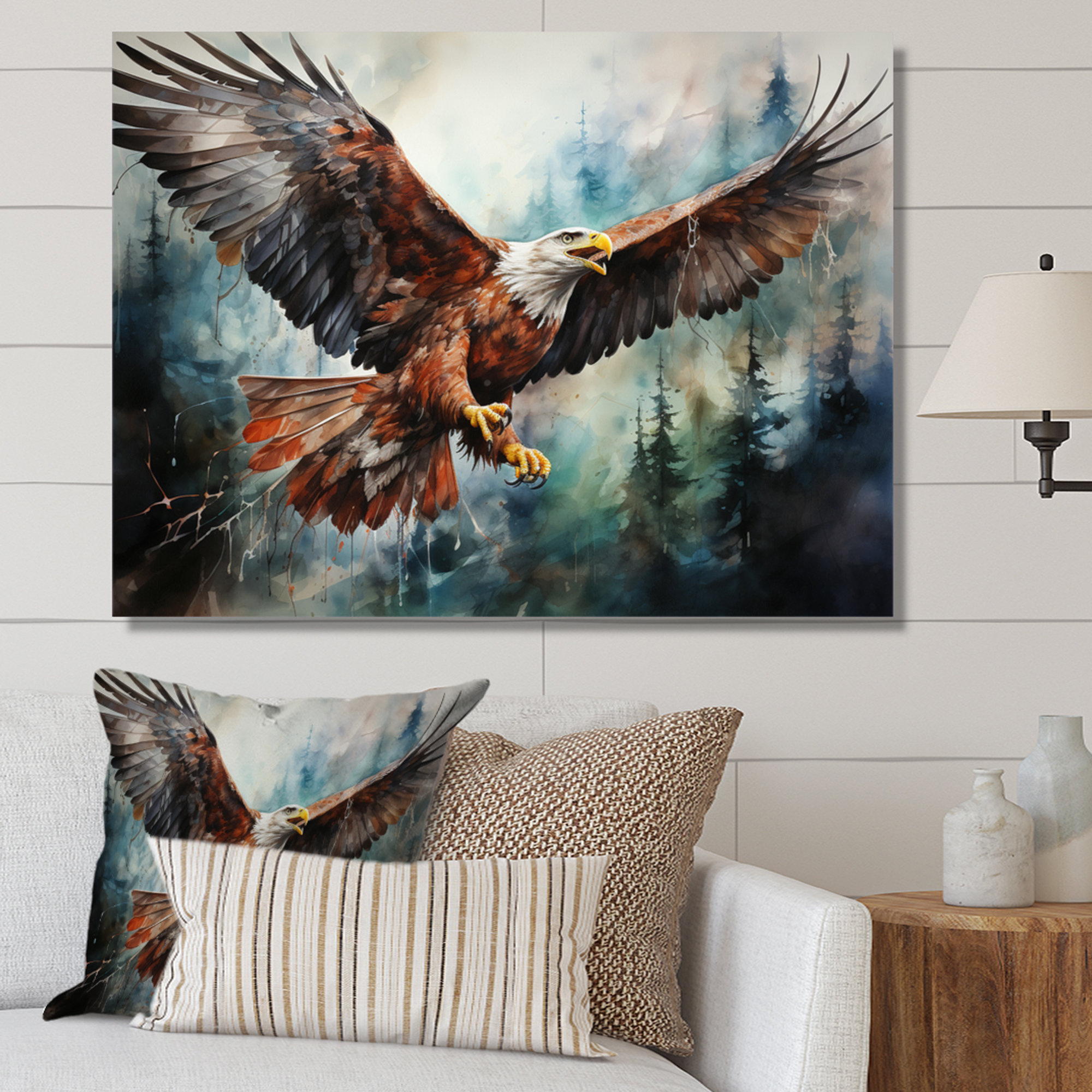 Millwood Pines Native Art Spirit Of Eagle - Native American Art Canvas ...