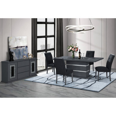 Darkgrey Velvet Fabric Dining Chair, Solid Back, Wipe Clean Contemporary Dark Gray Slat Back Design