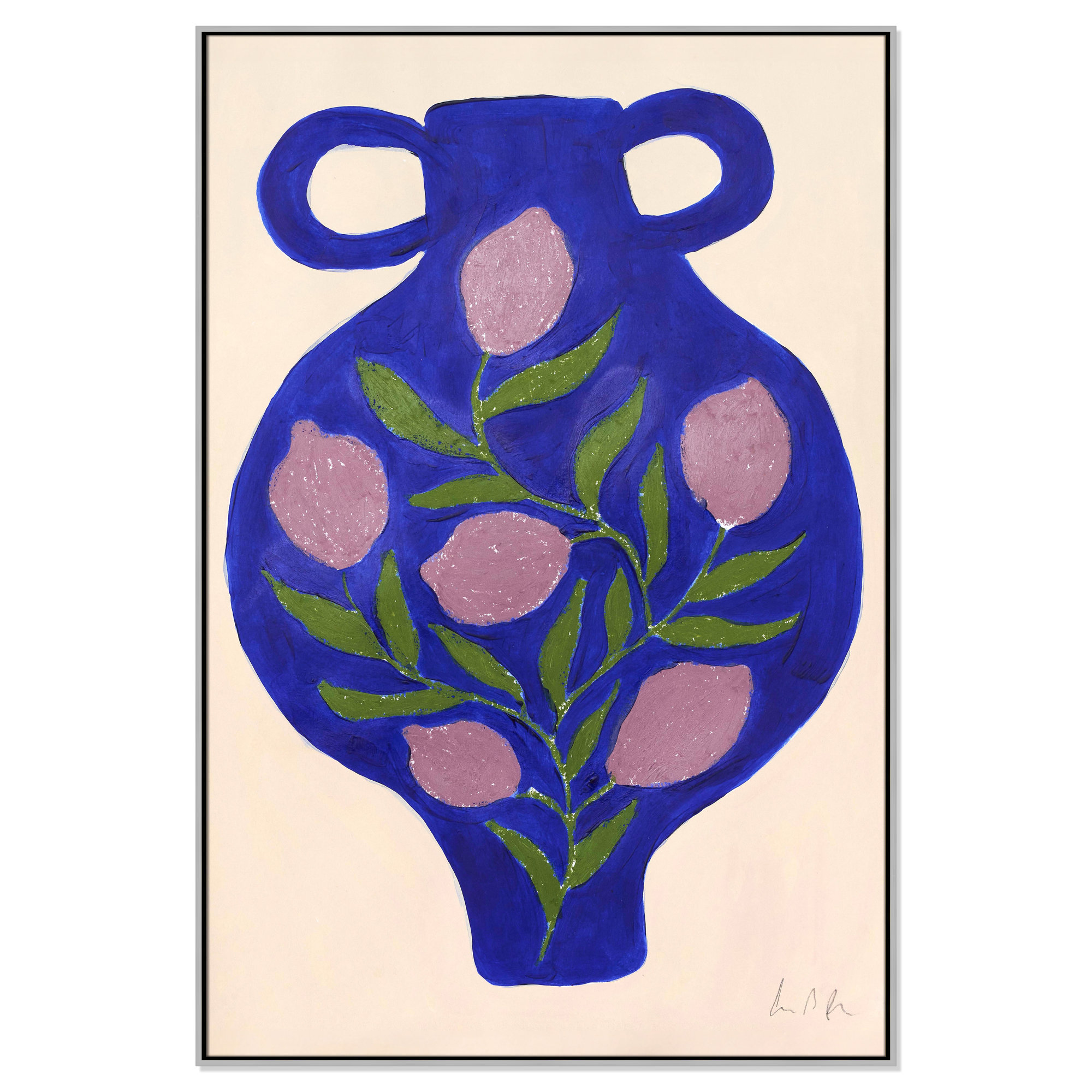 Vase No. 03 Print by Camilla Bergqvist, Silver, 61.5" H x 41.5" W
