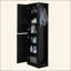 Grande armoire de rangement pour salle de bain, armoire de rangement autoportante avec crochet et tablette réglable, panneau de fibres à densité moyenne-497178837