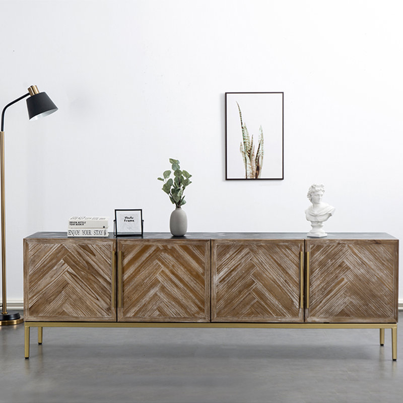 Rustic Wood & Metal TV Stand
