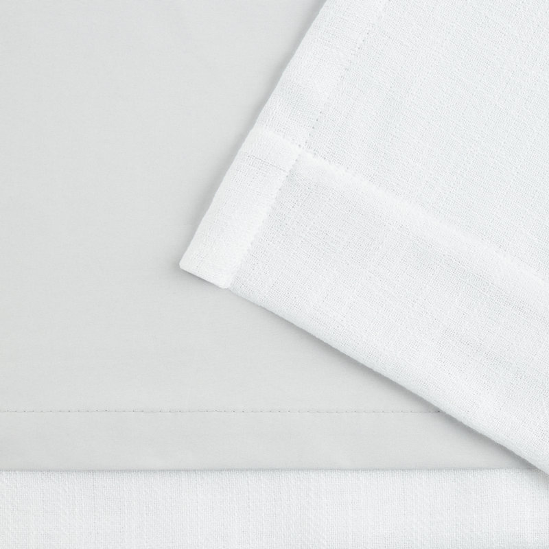 Rideau en lin 100% occultant avec passe-tringle et passe-tringle Lauren Ralph Lauren, L 52 po x L 84 po, Blanc