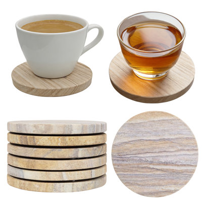 Ensemble de 6 sous-verres en grès arc-en-ciel, sous-verres ronds 4 pouces avec envers antidérapant pour café, thé, vin et bière