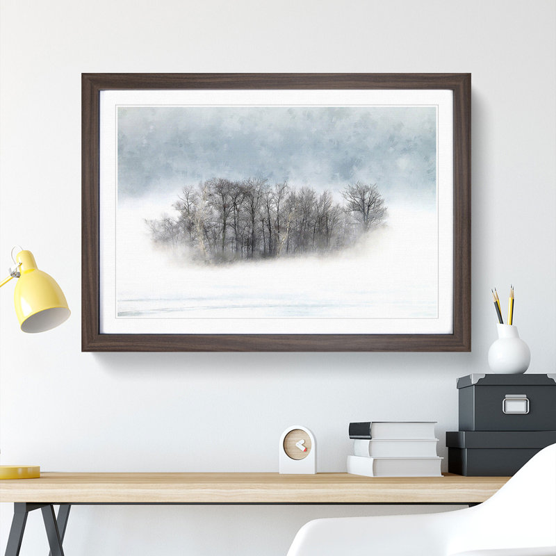 An Island Of Trees - Picture Frame Painting Print, Walnut, 62cm H x 87cm W x 2cm D