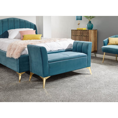 Thierry 121cm Wide Velvet Tufted Rectangle Solid Colour Ottoman with Storage