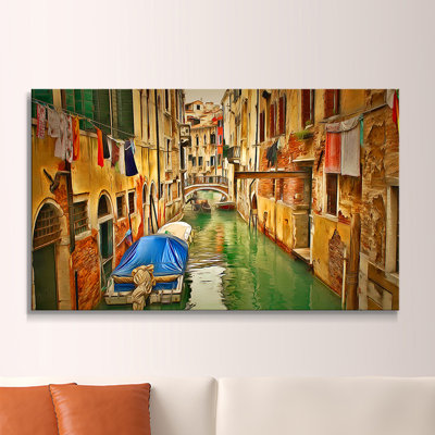 « venice canal viii » par yuri malkov, reproduction d’art sur toile tendue