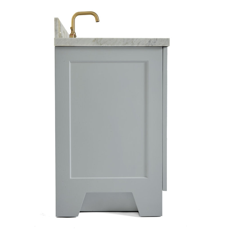 ARIEL TAYLOR 37 IN LEFT OFFSET RECTANGLE SINK VANITY, Gray, Rectangle, Right 