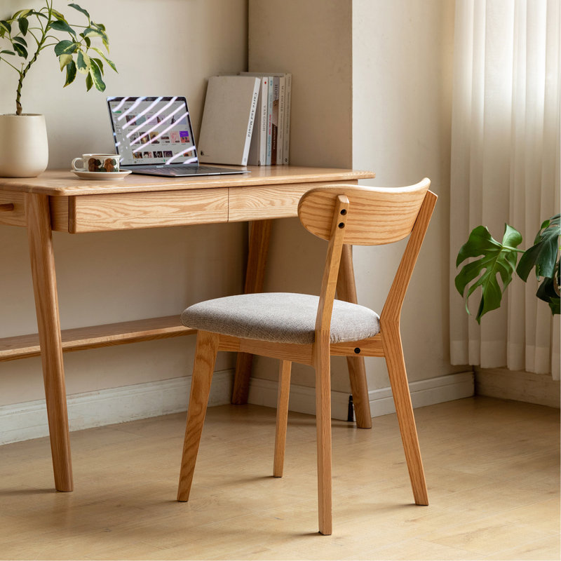 (Ensemble de 2 pièces) Chaise de salle à manger en bois de chêne FAS Grade Bois naturel fabriqué en Amérique du Nord Chaise en bois massif à 100% Chaise de table Chaise de salon en bois