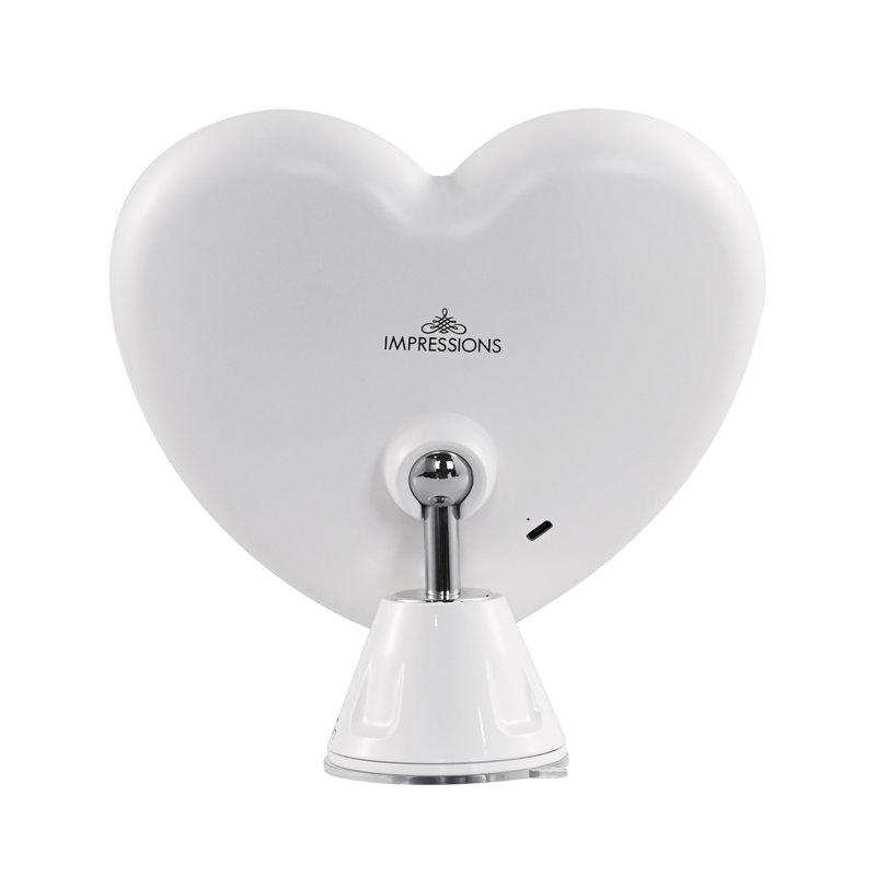 Miroir à DEL grossi 10X avec miroir pivotant à 360 degrés Impression Vanity, Blanc