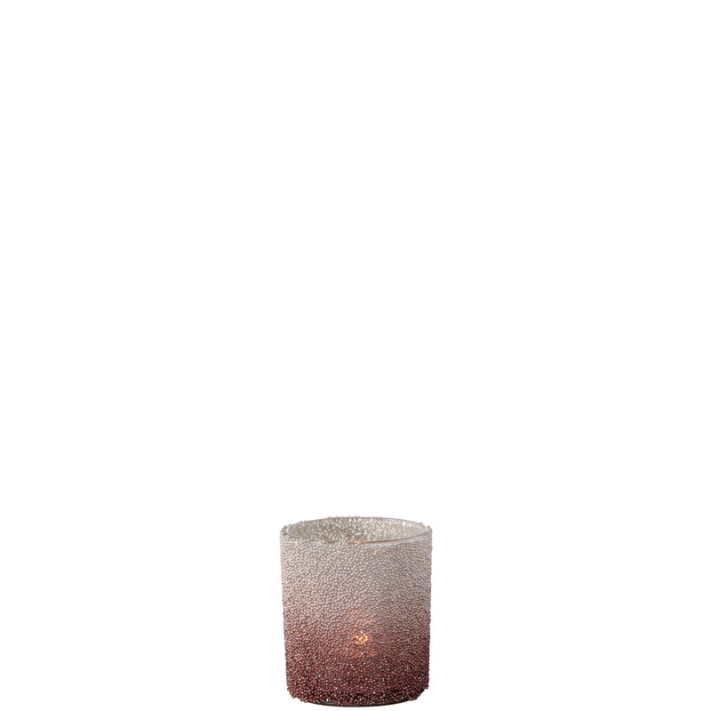 Glass Tabletop Tealight Holder, 8cm H x 7cm W x 7cm D
