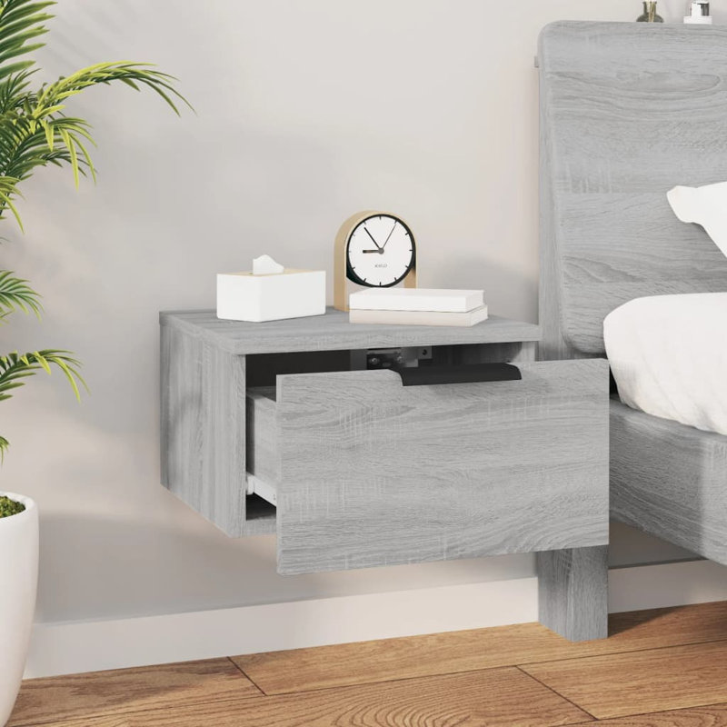 Jurnei 34 cm W Bedside Table, Grey Sonoma
