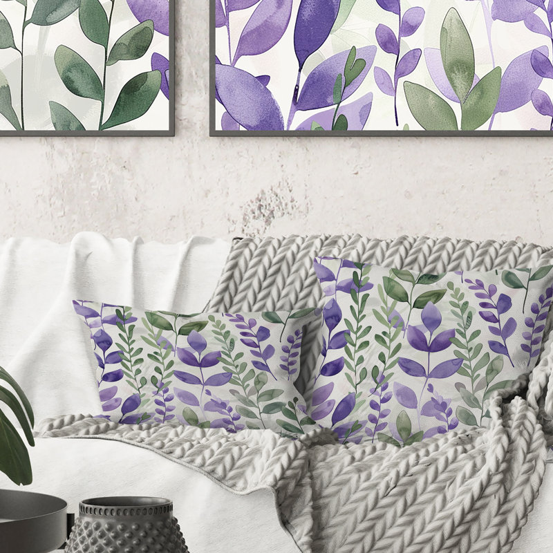 Lavender Fields IV - Modern Throw Pillow, 18" x 18"