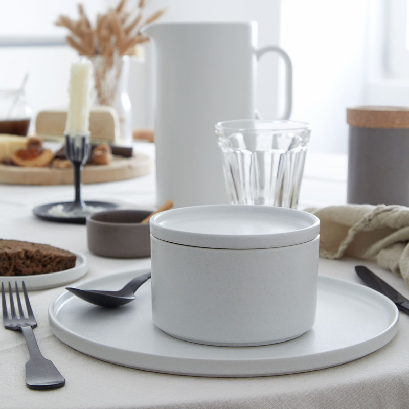 Ensemble de 6 assiettes en grès Redonda, ensemble de 6, Feuille de laurier