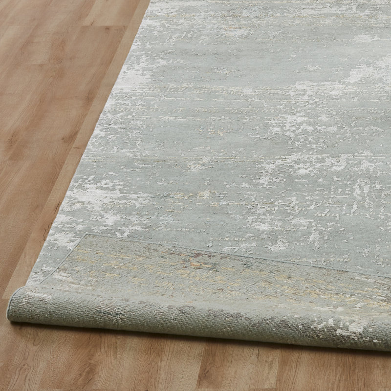 Illusion Weave Hand Knotted Abstract Area Rug, Rectangle 10' x 14'