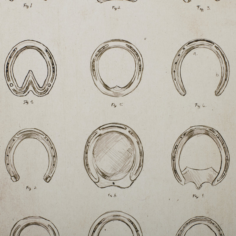 Antique Horseshoes - Cadre photo, reproduction d'art sur papier, H 30 po x l 22 po x P 1,5 po