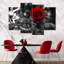 Ensemble de 4 pièces Lone Rose Pop sur toile-213388076