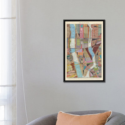 « modern map of new york ii », reproduction d’impression sur toile