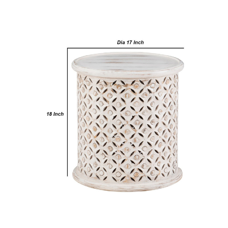 Eakin Solid Wood End Table, White