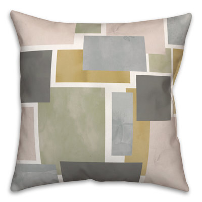 Abstract Spun Polyester Throw Pillow