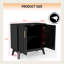 Buffet Mid-Century moderne, conception cannelée, tablettes réglables, pieds en bois massif, rangement pour le salon, la salle à manger et la cuisine-721000874