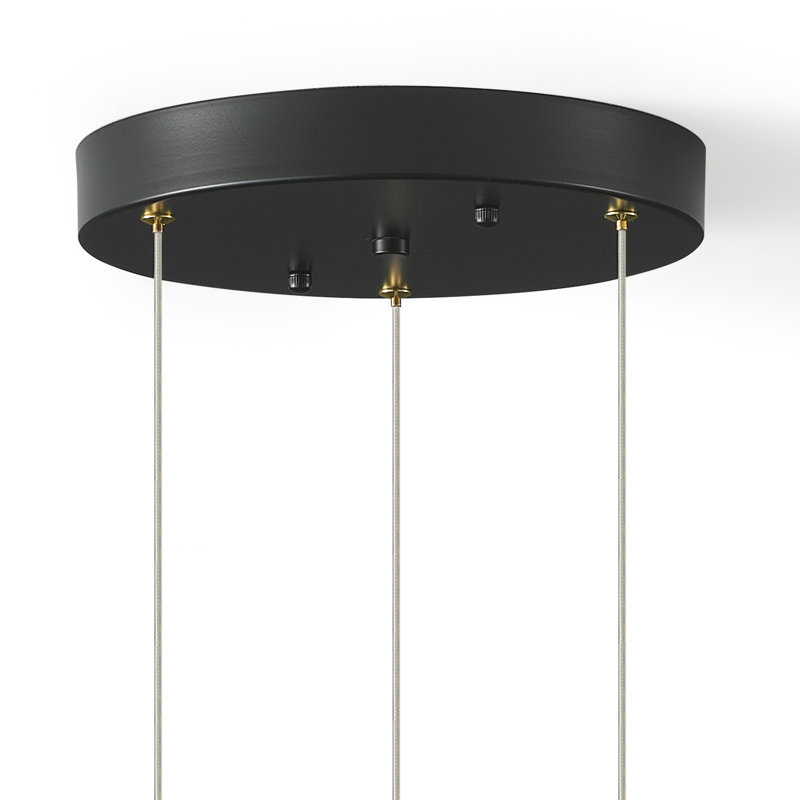 Luminaire suspendu cylindrique à 3 lumières DEL avec accents en cristal Chrisi