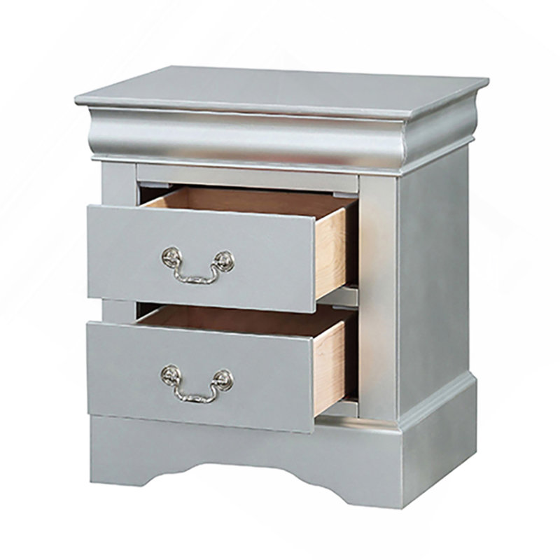 Table de chevet 2 tiroirs Platinum