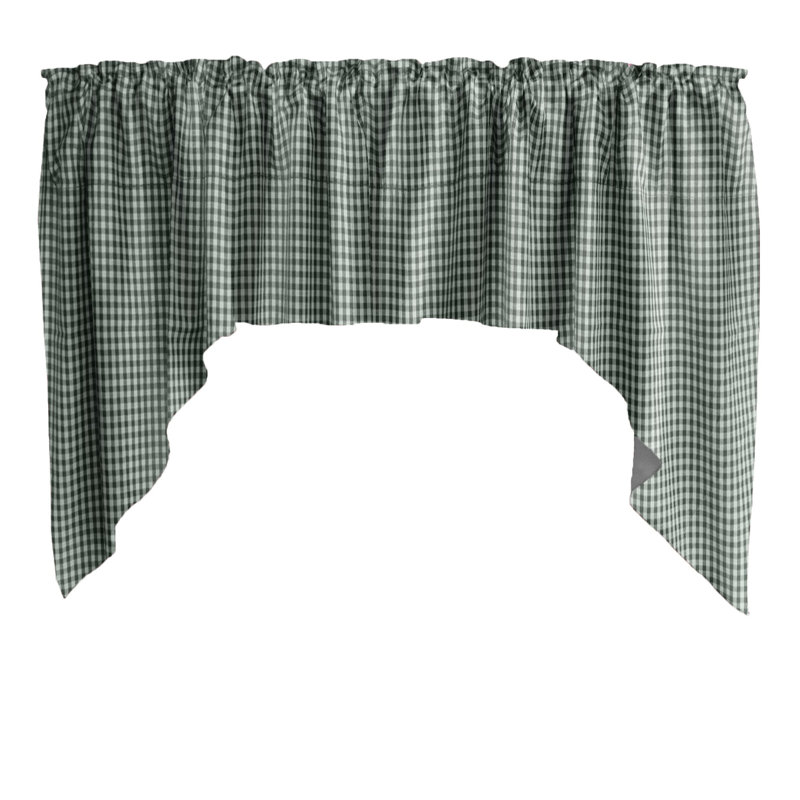 Cantonnière à carreaux Gingham, Vert forêt