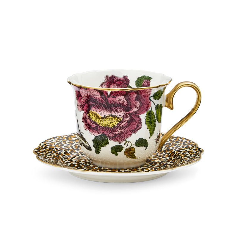 Spode Creatures Of Curiosity Tea & Sauc 8.8Oz Flt(Wht/Lprd)