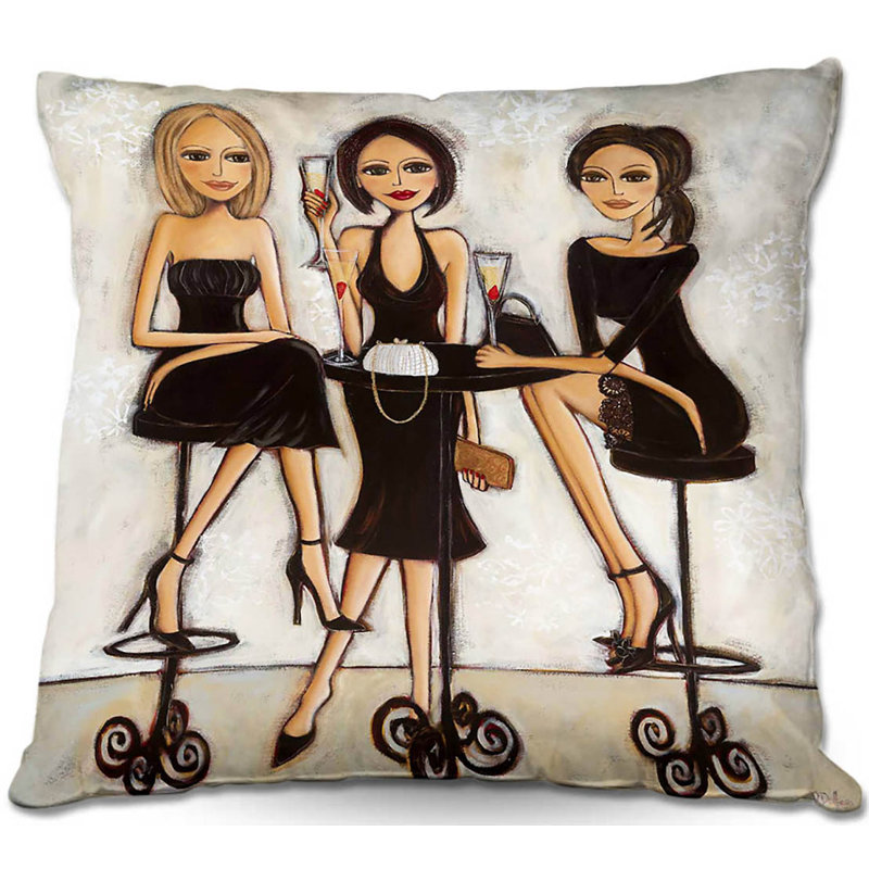 Peignoir de canapé trois petites robes noires carrées coussin décoratif, 16 po x 1 po
