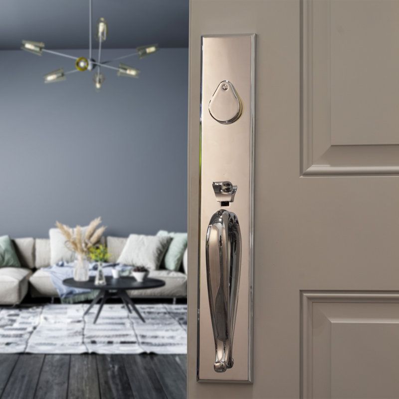 Handle With Lever And Deadbolt, Right, Chrome