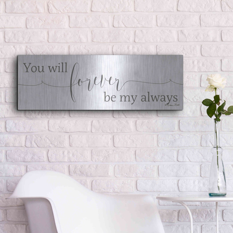 «Forever be My Always» par Susan Ball, art mural en métal, H 12 po x l 36 po