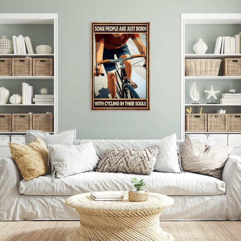 "With Cycling In Leurs Souls" - 1 pièce, H 36 po x l 24 po x P 1,25 po