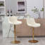 Tabourets de bar réglables avec repose-pieds chromé et levage mécanique-366954879