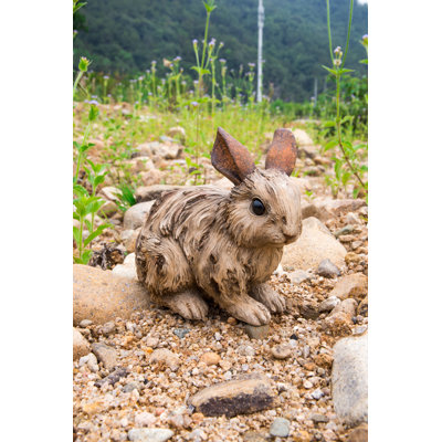 Statue lapin en bois flotté
