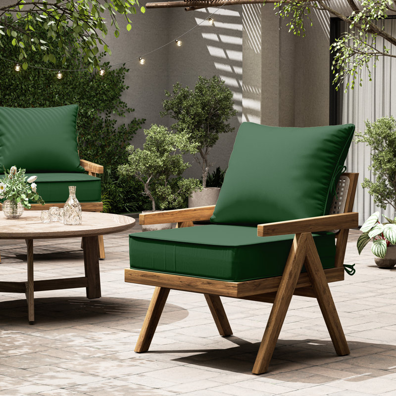 Coussin de siège / dossier d'extérieur, Vert, L 24 po x P 24 po